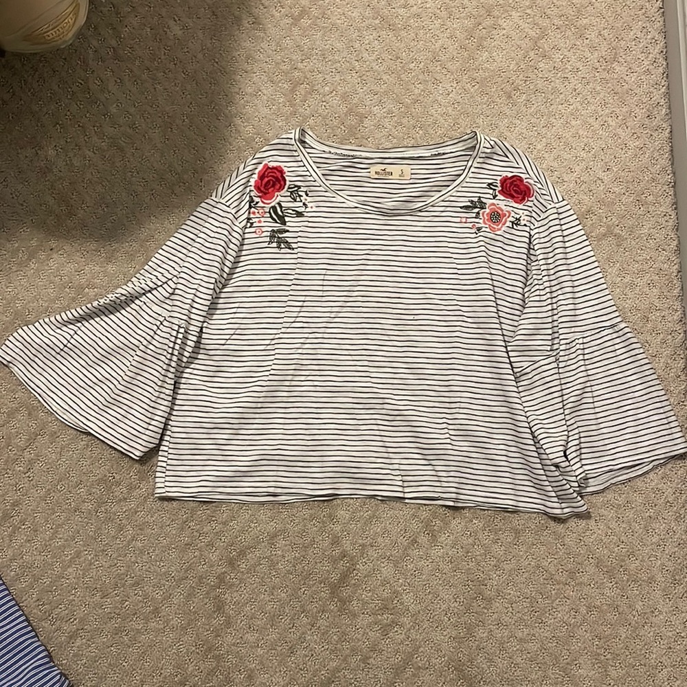 striped cotton hollister shirt